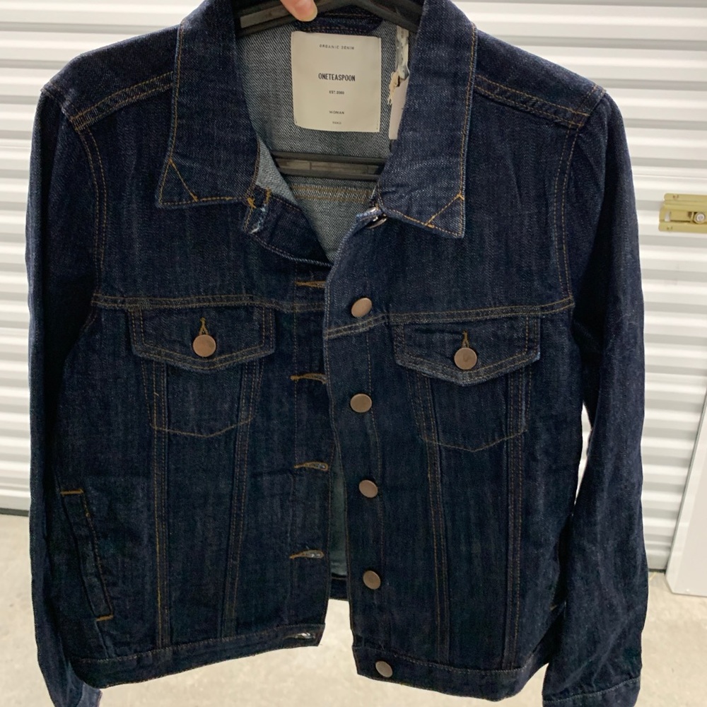 NWT One Teaspoon dark raw denim jean jacket - Picture 5 of 8